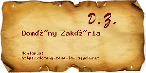 Domány Zakária névjegykártya
